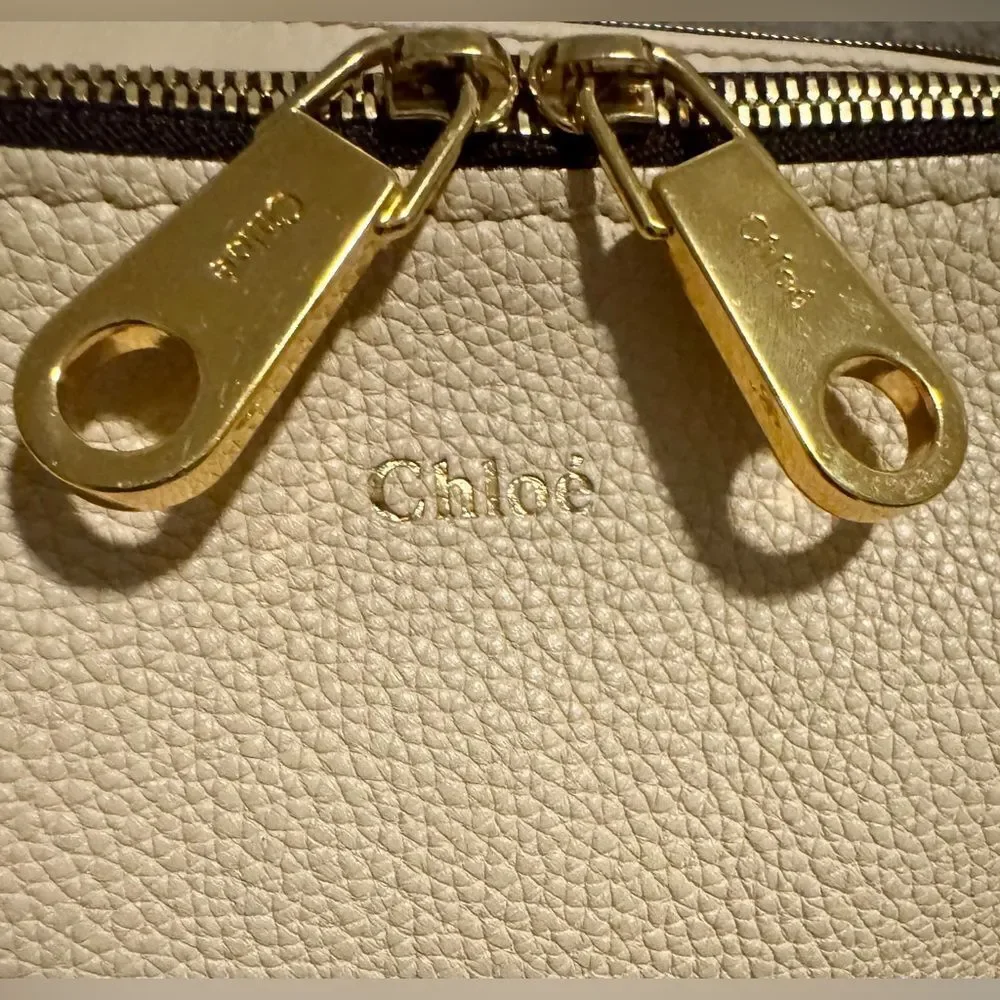CHLOE.Sweet Beige Daria 3way Braided Top Handle Handbag Bowler Shoulder Bag Ex++